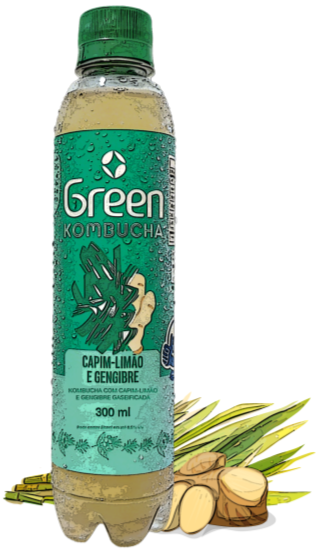 Green Kombucha Capim-limão e gengibre
